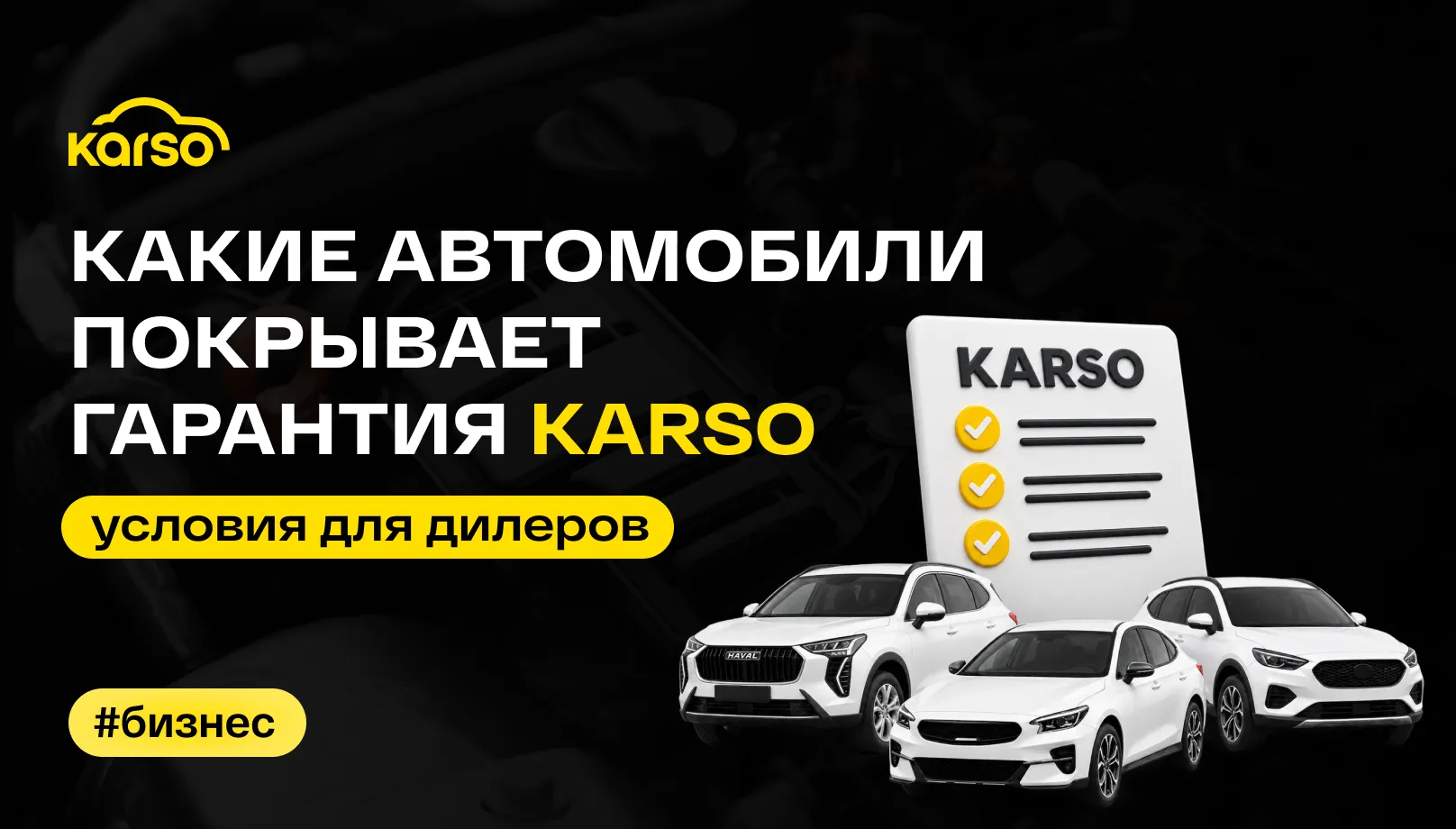 Какие автомобили покрывает гарантия Karso: условия для дилеров